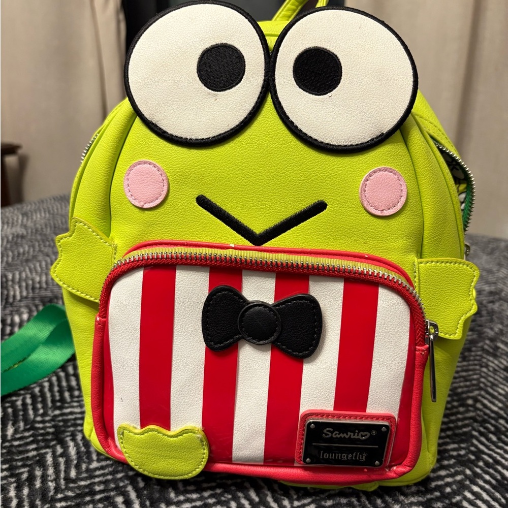SOLD!- Loungefly Sanrio Frog Backpack - Lime and Red
